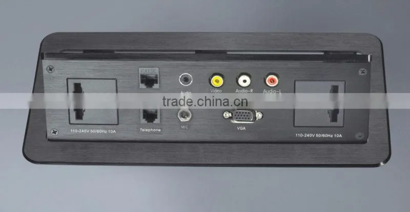 UK electrical desk plugs with audio jack for tabletop