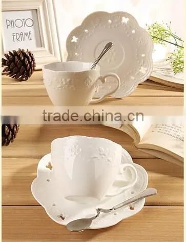 peacock coffee cup set