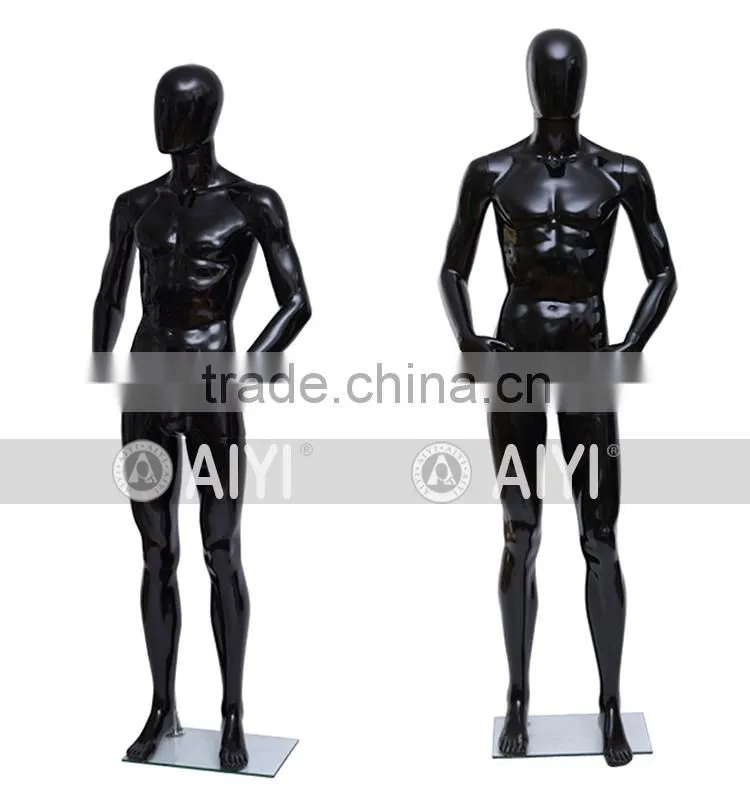 Black Glossy Male Jewelry Mannequins For Designing Clothes