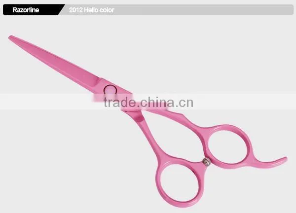 Pink Teflon Coating Convex-edge Stainless Steel hairdressing scissors