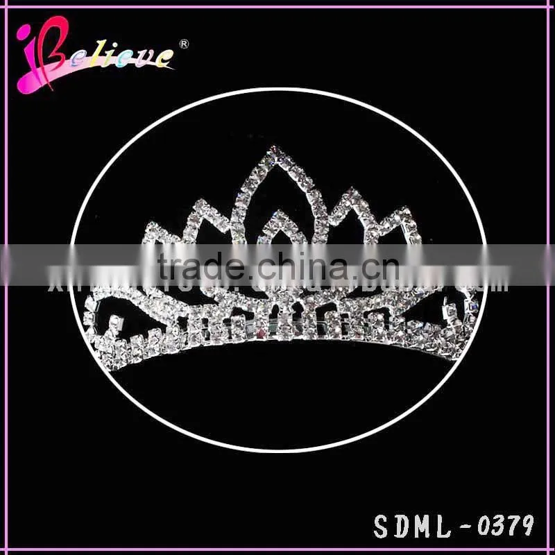 Luxury tiara hair jewelry wholesale tiara crown crystal stone wedding tiara for young girls