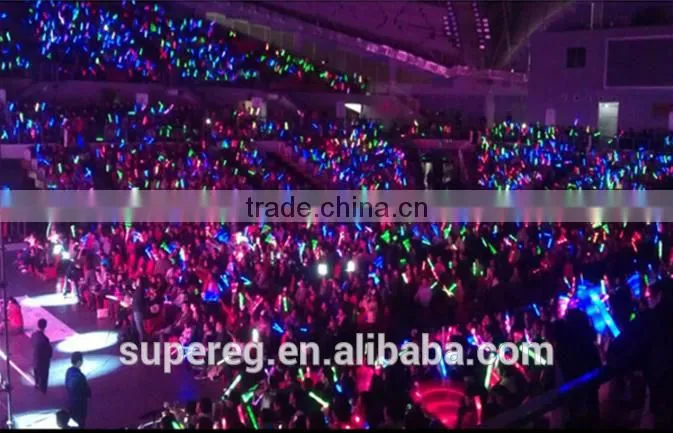 Flash toy multi color flash light toy led foam stick led foam baton glow stick for wedding party concert props