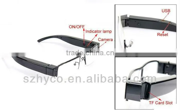 1080P wearable hidden camera glasses