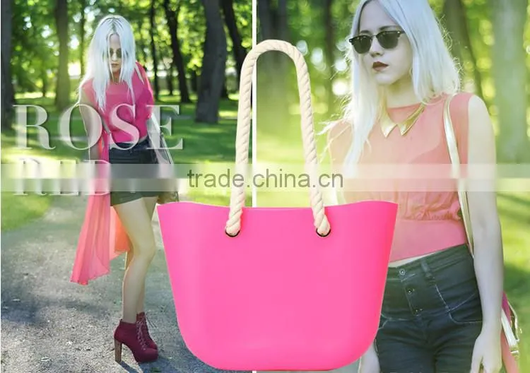 Factory direct wholesale selling silicone handbags silicone shopping bag silicone beach bag tote bag
