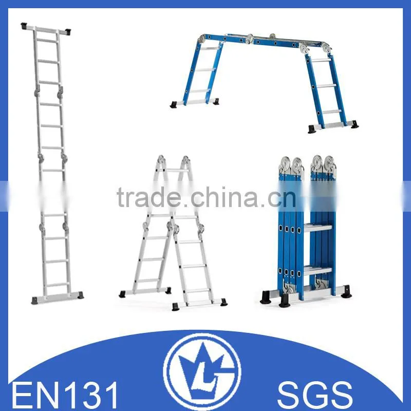 Portable Aluminium Ladder with Rubber Cover Step, Safety Handrail GS and EN131 approval