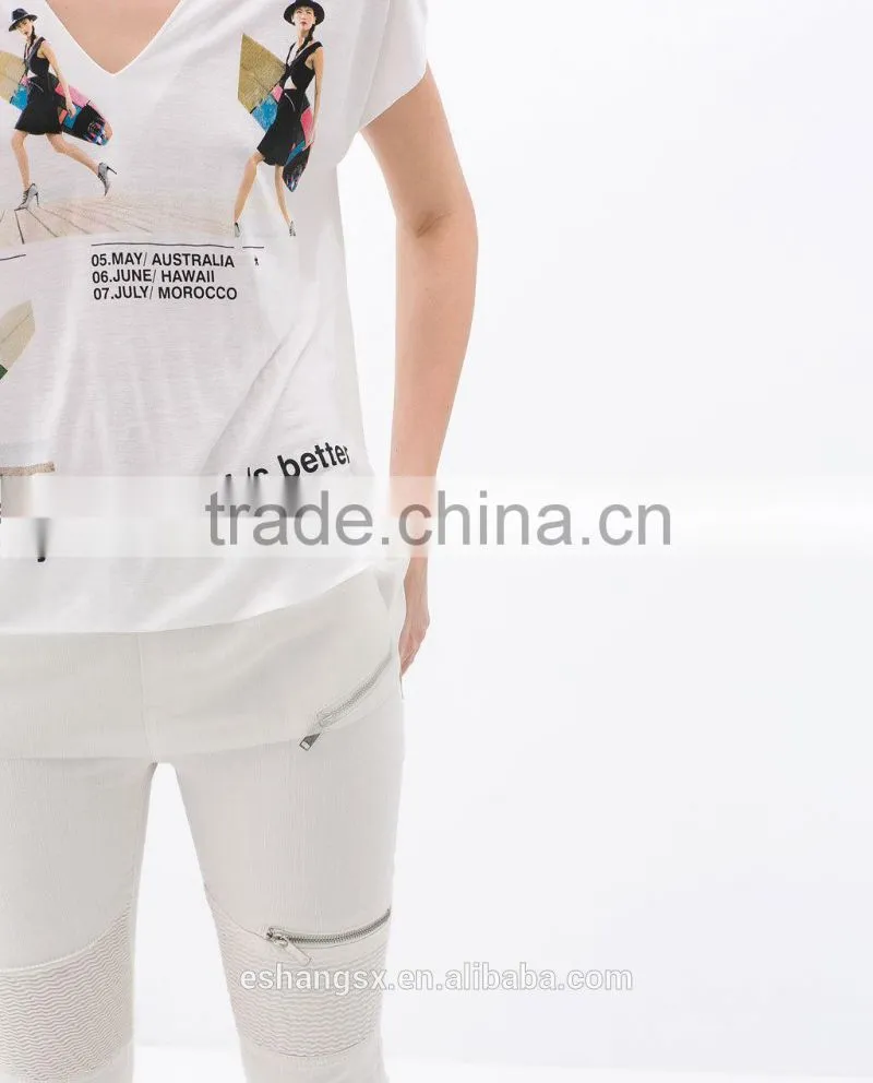 Ladies new design fashion nice t-shirts