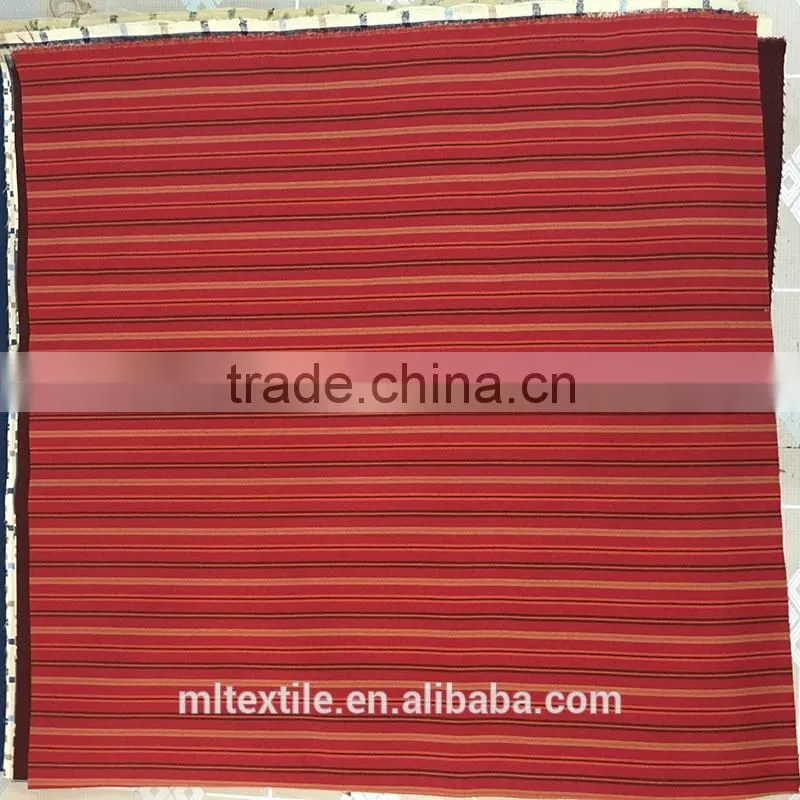 Red cotton linen sofa fabric/ stripe fabric
