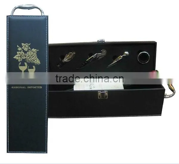 Top Grade Factory Competitive Price PU leather wine sets