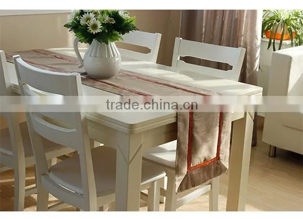Kikiland design cotton linen sequin hand embroidered table runner