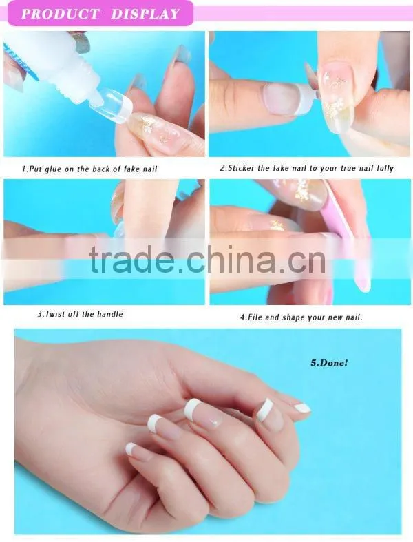 Free samples metallic colored acrylic artificial nail tips christmas decoration full cover color manicure fake nail tips