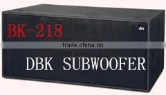 2*18 inch subwoofer speaker/ high power 1200-2400W subwoofer (BK-218)from GuangZhou ,china