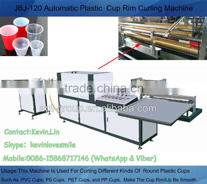 Automatic Plastic Glass Mouth Curling Machine
