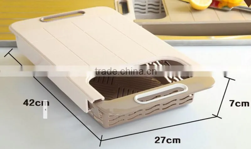 Plastic Cutting Board With Drawer Removable Foldable Antibacterial Non Slip Chopp Board