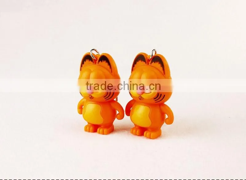 Creative Cartoon Cat LED light flash keychain with sound