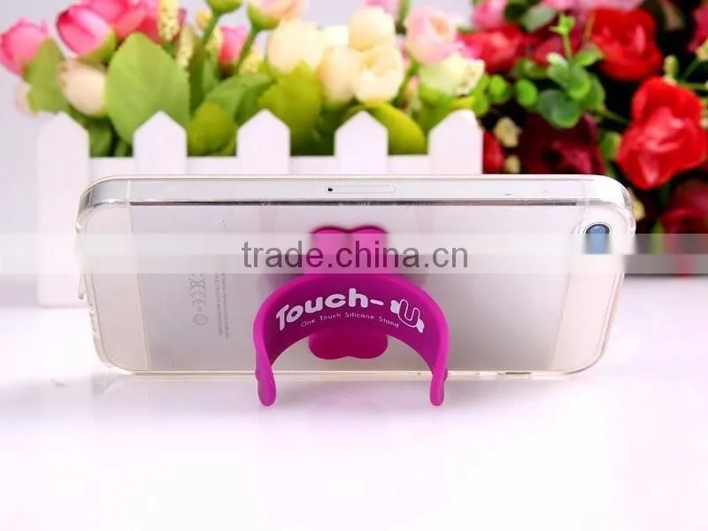 Universal silicone phone holder/touch-U phone stand