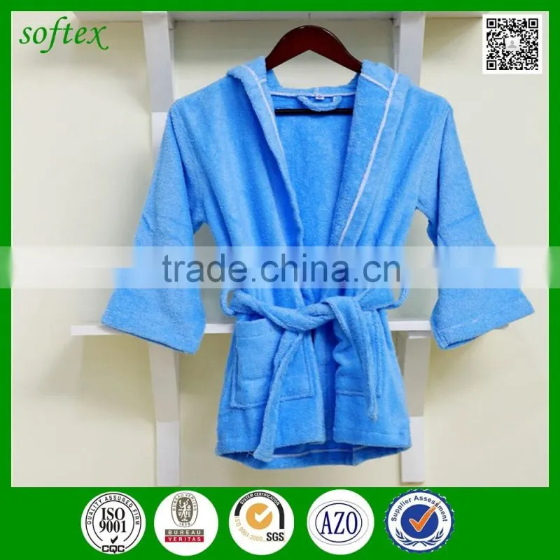 China wholesale cheap terry cotton and pattern cotton bathrobe for children