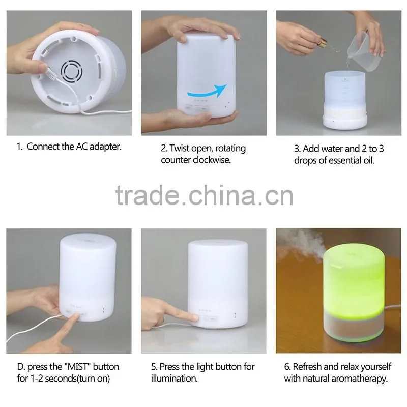 Veister 2016 Factory price 7 color changing LED light electric aroma diffuser / portable electric aromatherapy oil diffuser