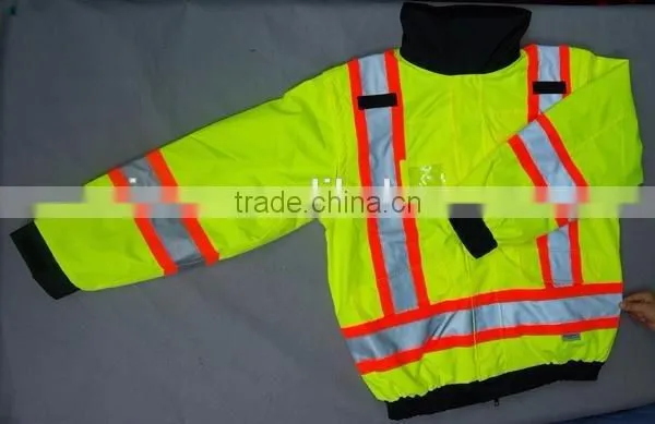 2016 New Style 4IN1 Safety Jacket Waterproof Warm Jacket With Concealed Hood Winter Work Clothing