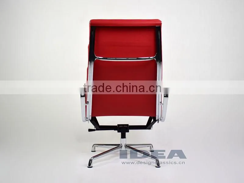 Replica Charles Management Soft Pad Lounge Chair - Red Genuine Leather