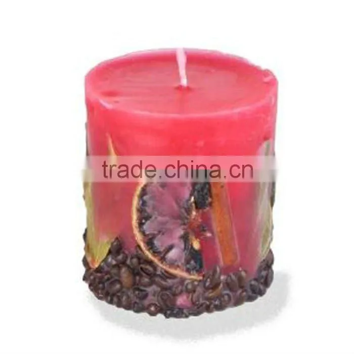 Handmade Romantic Candle Coated with Dried Fruits