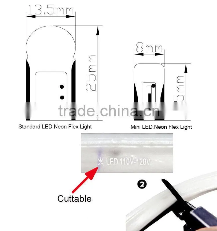 220v 110v dc24v dmx rgb flexible led neon tube