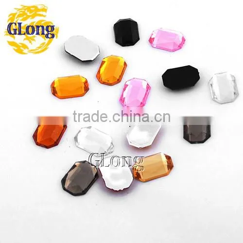 10*14mm Acrylic Flat Back Octagon Mix Color Bling Rhinestone&Crystal For Stylish Bags Garment Shoes #GY010-14P(Mix-s)