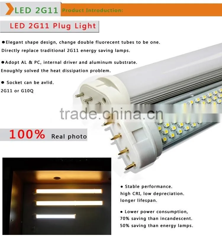 SMD 2835 chip led PL lamp plug bulb ce rohs 4pin led 2g11 tubo ce rohs