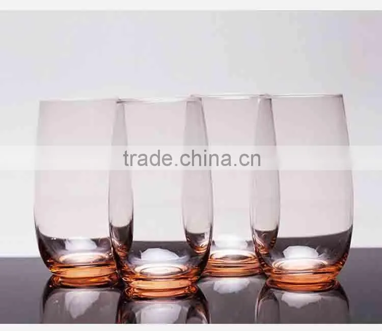 4pcs Gift Set Old fashion Hi-ball Glass Cup with color base