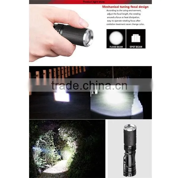 Premium Quality Graded Anti-Sliding Design 240 lm zoomable Mini LED High power Flashight