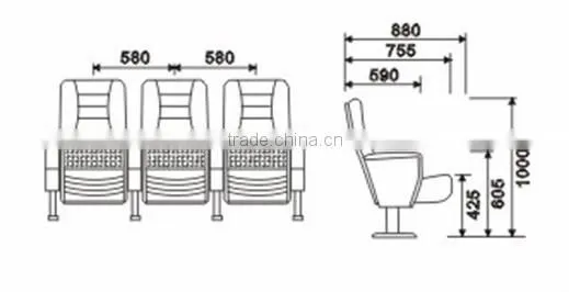 Commercial furniture theater auditorium hall chair