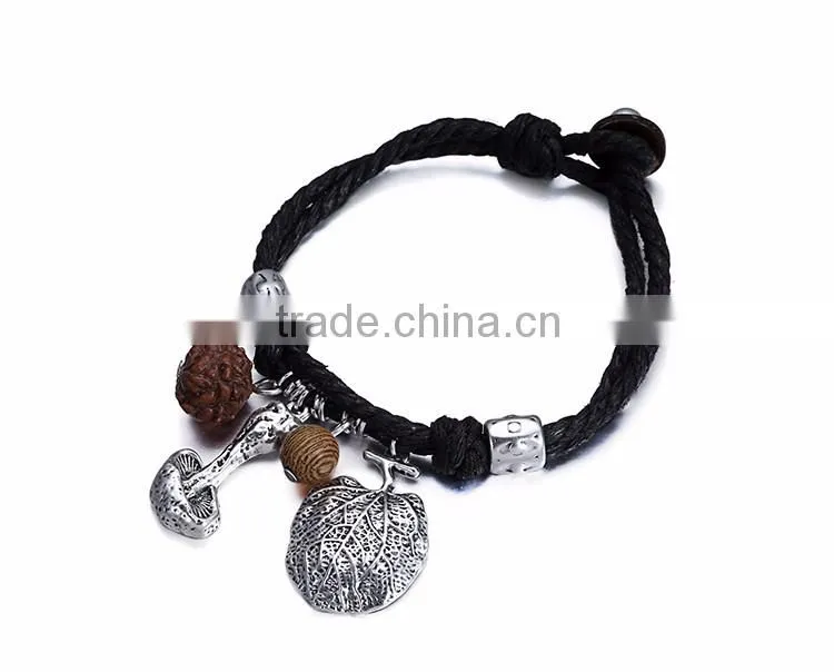 Fashion jewelry vintage Newest design handmade black ribbon and Silver plated pendant