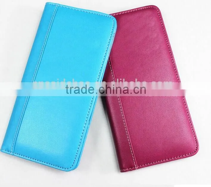 direct factory sale leather cheque holder/leather passport holder/leather cheque holder with custom logo