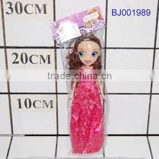 Cute fashion princess doll plastic musical little barbiee girl