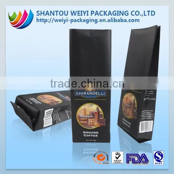 wholesale recylcled food grade coffee packaging bags with valves