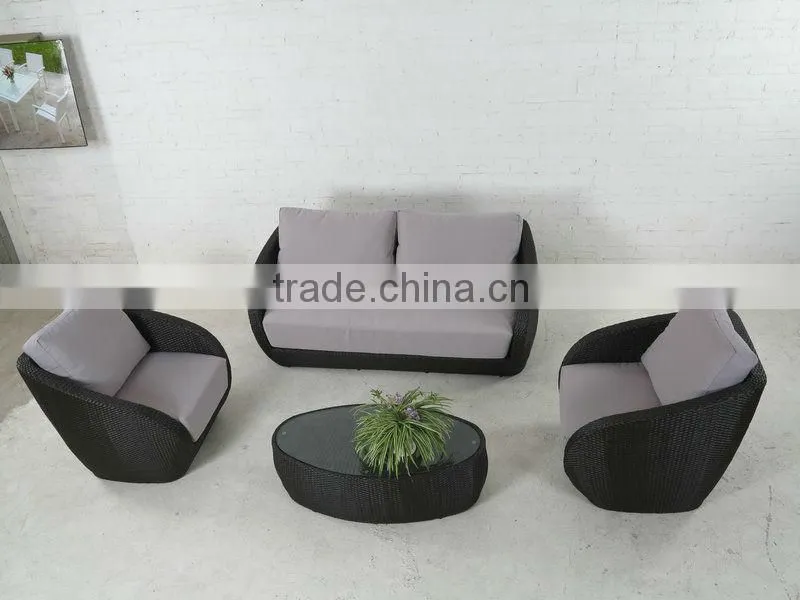 2015 outdoor rattan sofa set confortable cushion fashion design