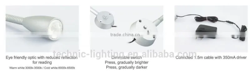 wall mounted led reading light,flexible led book light,eye friendly led reading lamps