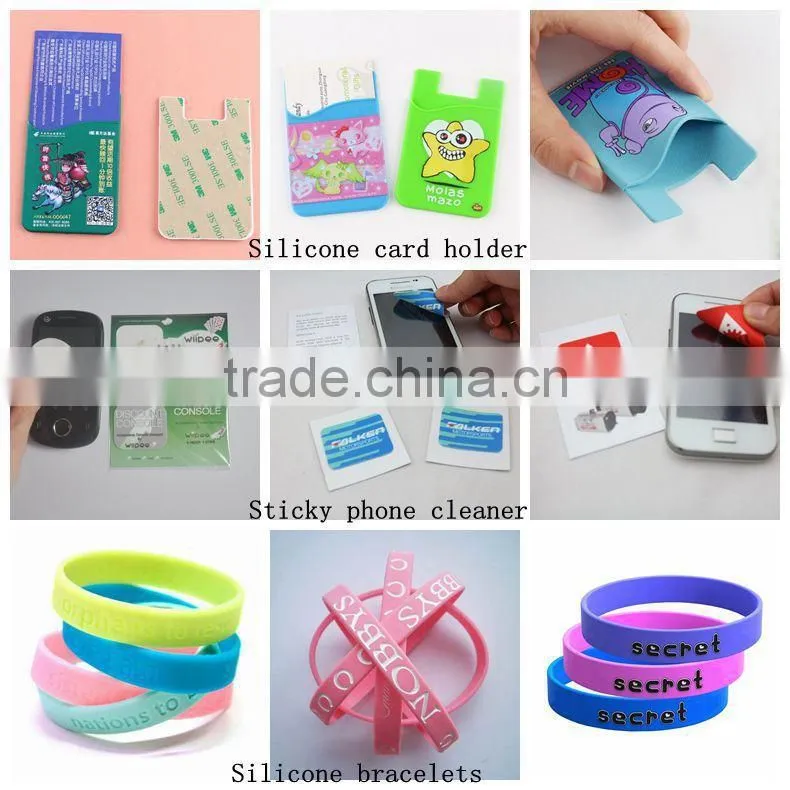 Wholesale cell phone credit card holder wallet 3m sticker silicone business card holder