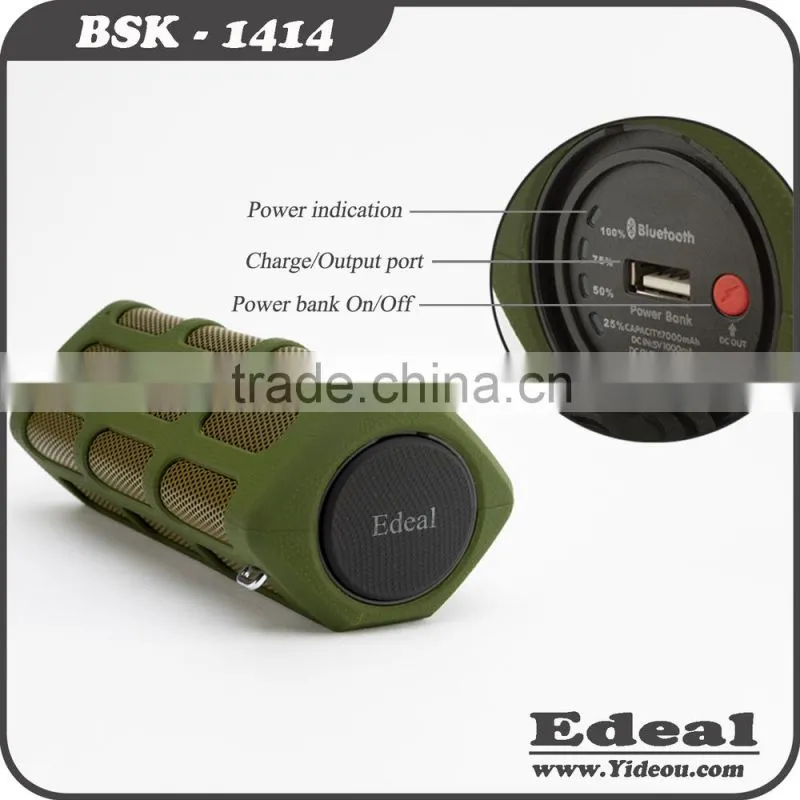 2014 power bank 7000mAh speaker for camping and hiking