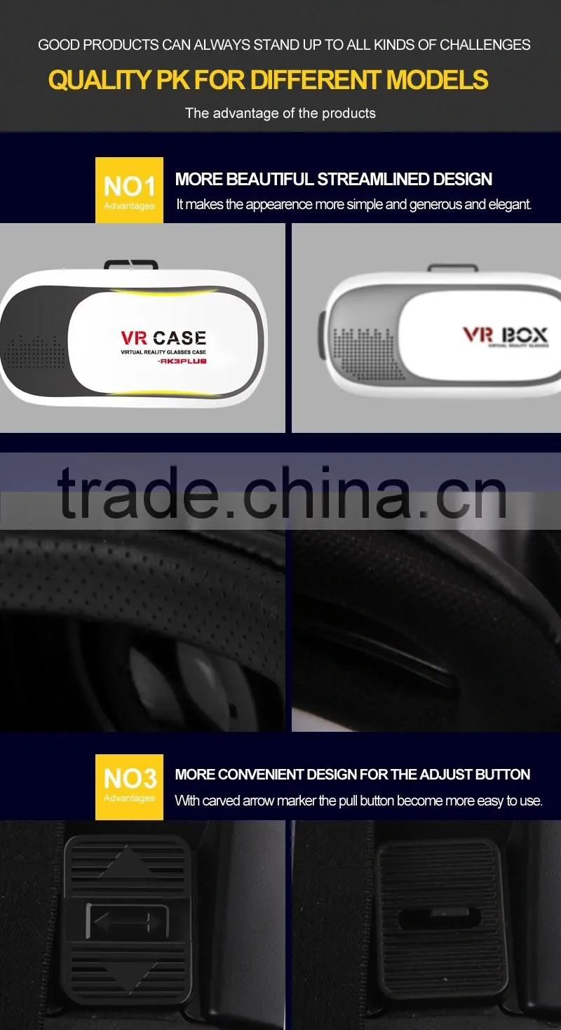 Hot sale newest generation vr case 3d virtual reality helmet for apple/android/xbox/psp