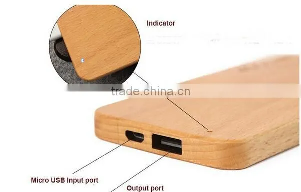 wooden power bank 4000 mah for mobile phone MP3 MP4