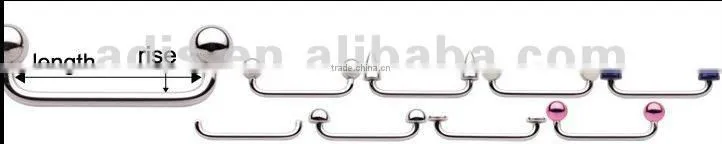 316L stainless steel surface piercing jewelry,skin diver piercing