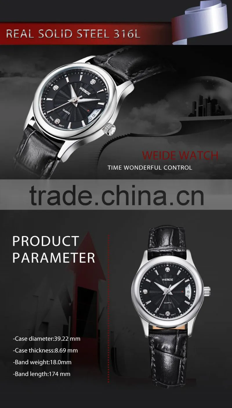 WEIDE dive watch Genuine Leather Strap Watches Women Dress expensive Watches champion watches manufacturers WG93006