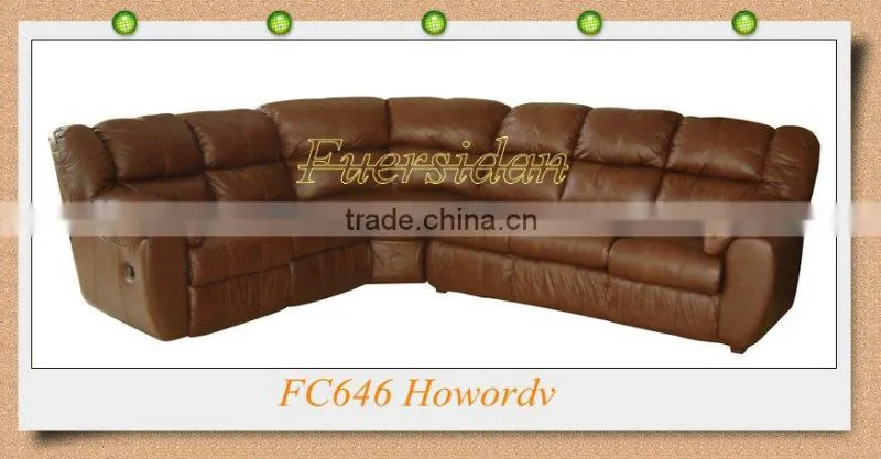 Italian genuine leather extra long sofa for dining room