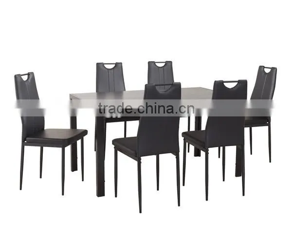 modern tempered glass extendable dining table