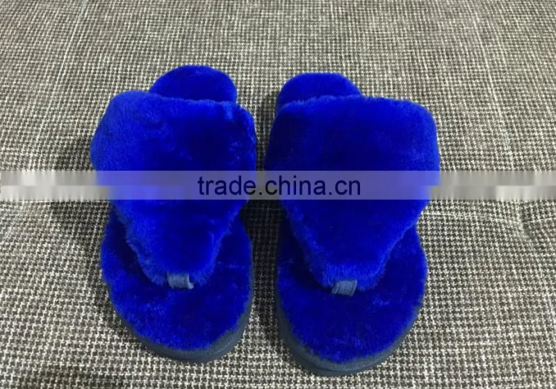Hot Wholesale 100% Sheepskin Slippers Fur Lined Slippers