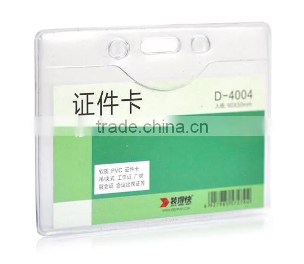 Clear PVC Badge Exhibition ID Card Case Holders