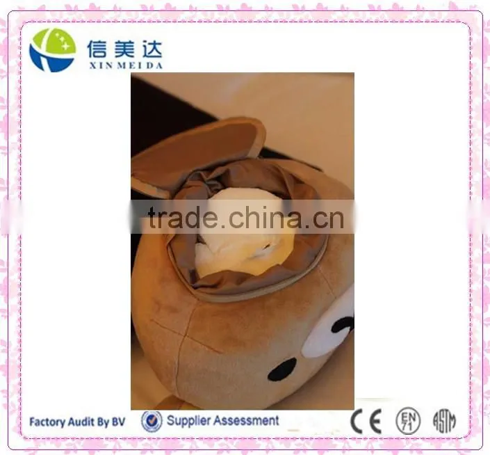 Creative design Paper towel tube shape bear's head functional plush stuffed toy