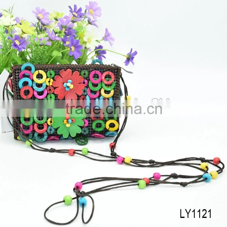 2016 new designs in stock wholesale high quality coconut shell bag for girls wallet