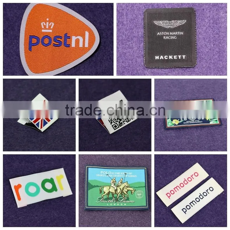 High Density Center Fold Garment Woven Label For Clothing