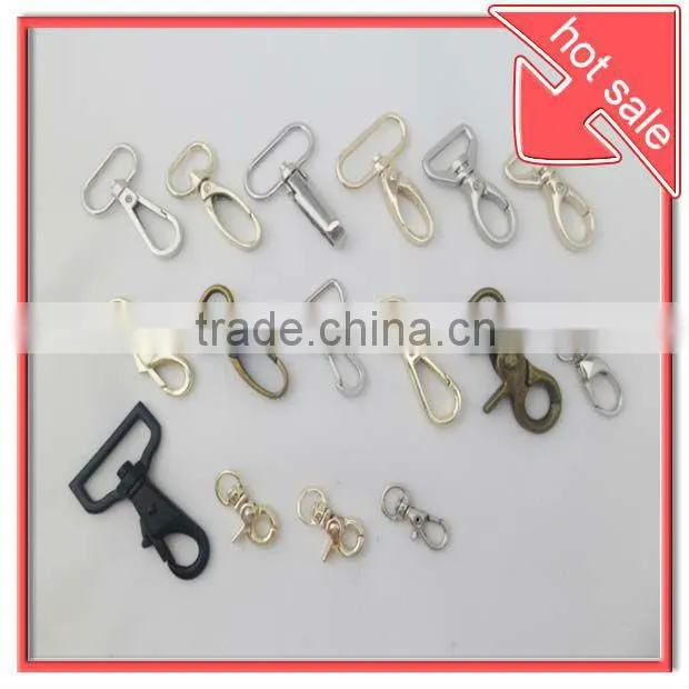 metal dog snap hook with gold color,bag snap hook for handbag,bag hardware
